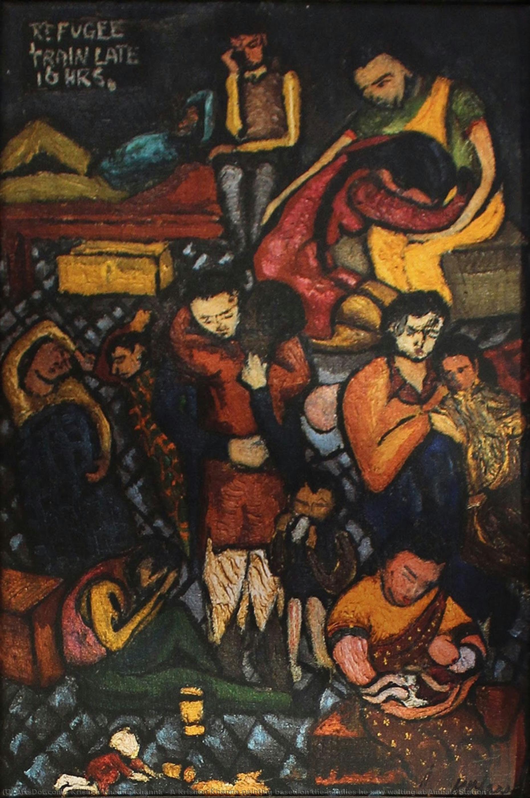 A Krishen Khanna Painting Based On The Families He Saw Waiting At Ambala Station — Krishen Khanna