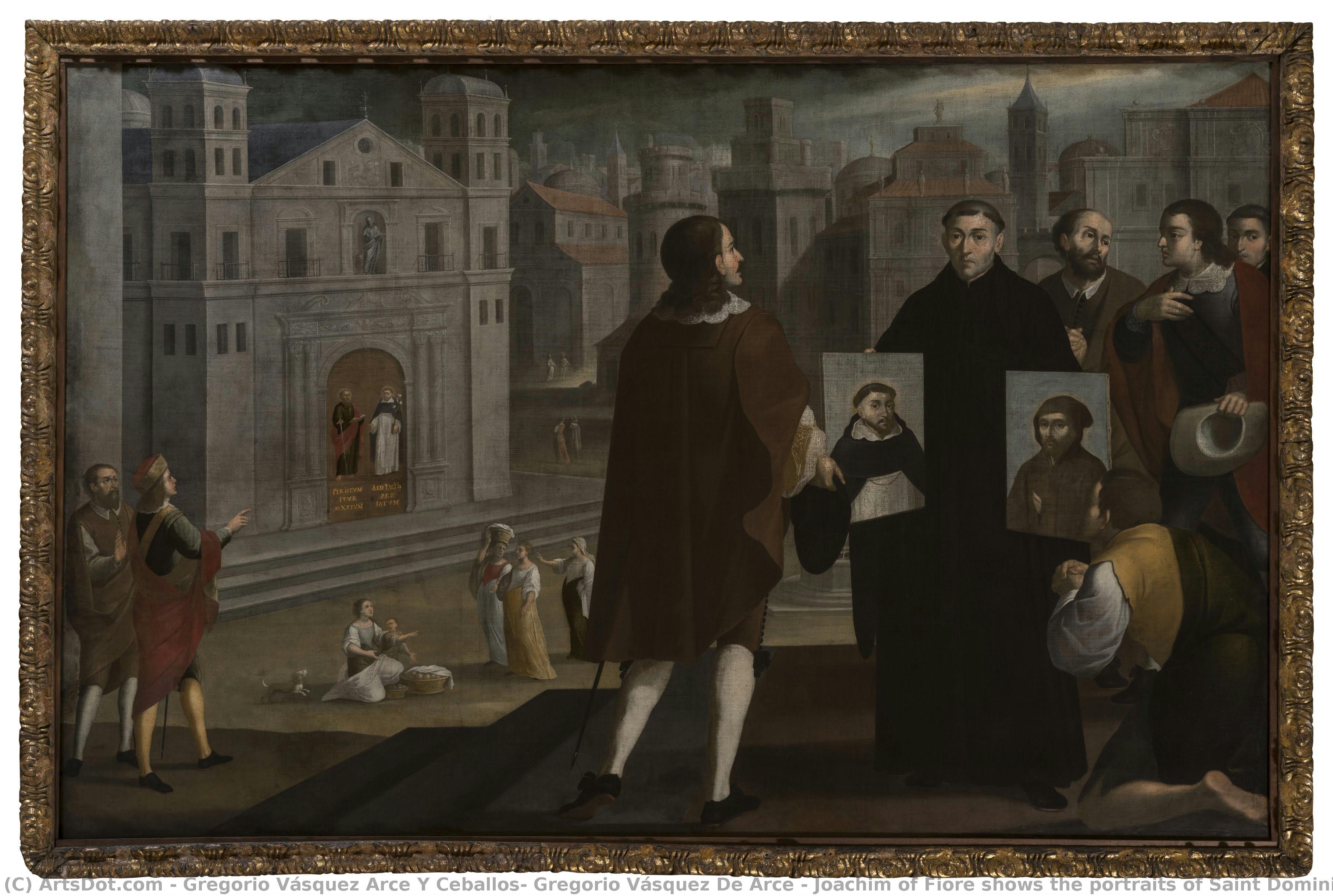 Joachim Of Fiore Shows The Portraits Of Saint Dominic De Guzmán And Saint Francis Of Assisi — Gregorio Vásquez De Arce Y Ceballos