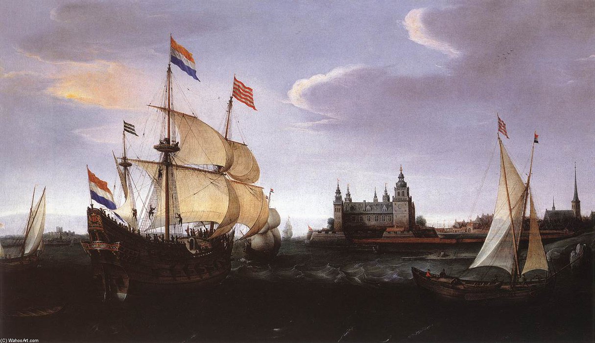 Arrival Of A Dutch Three-master At Schloss Kronberg — Hendrick Cornelisz. Vroom
