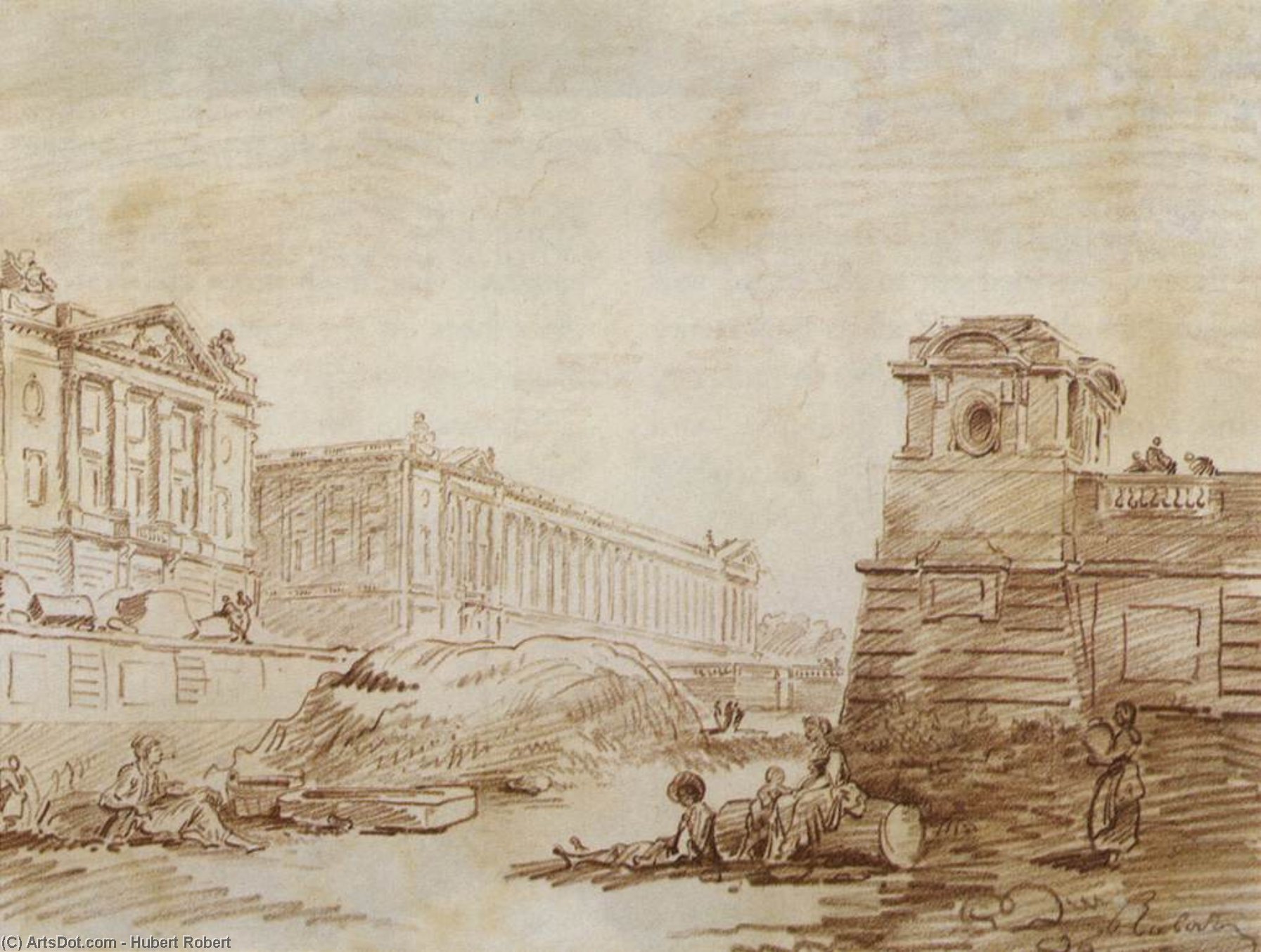 Ditch At Place De La Concorde — Hubert Robert