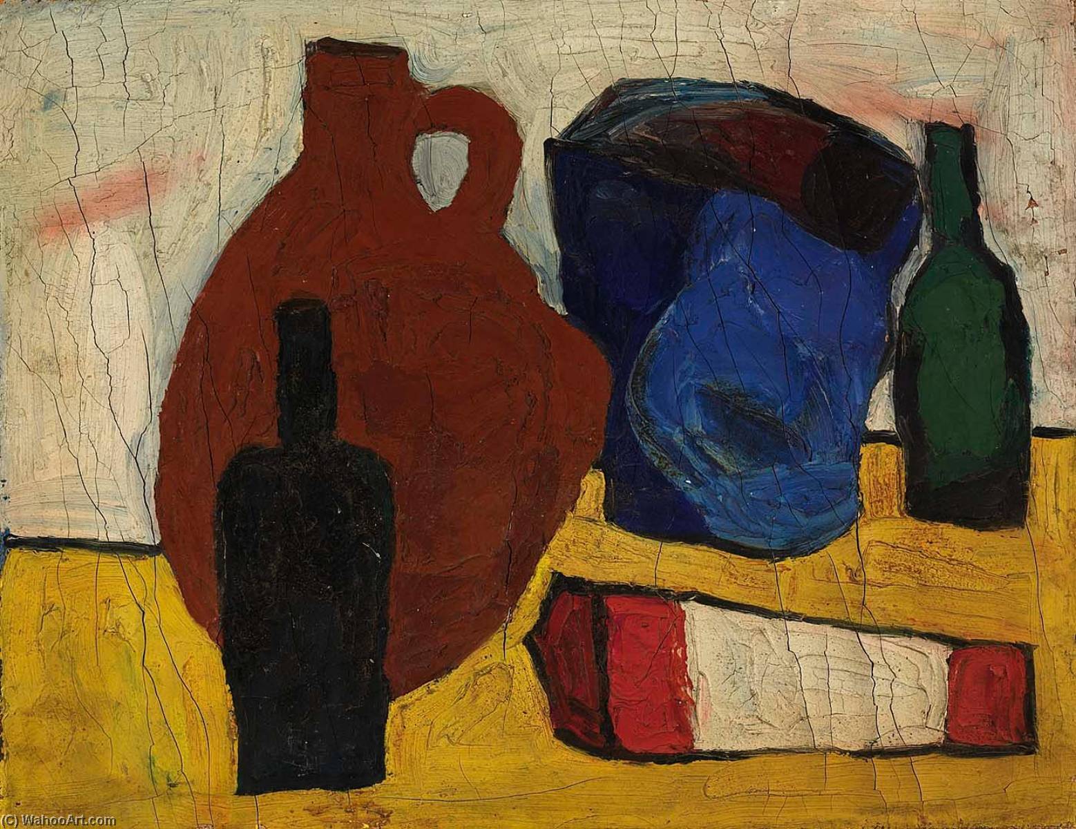 Still Life Jug, Bottles — Виљем Хенри Џонсон