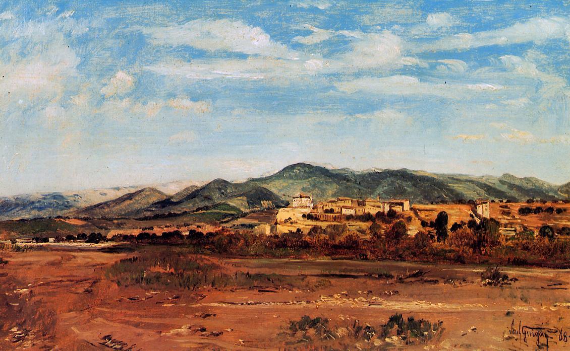 The Village Of Vaucluse, On The Banks Of The Durance During The Dry Season — Paul Camille Guigou