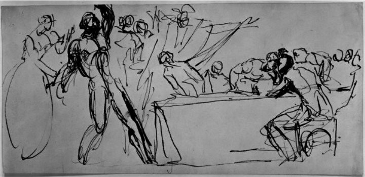 Study Of Banquo's Ghost From Banquet Scene In Macbeth — George Romney