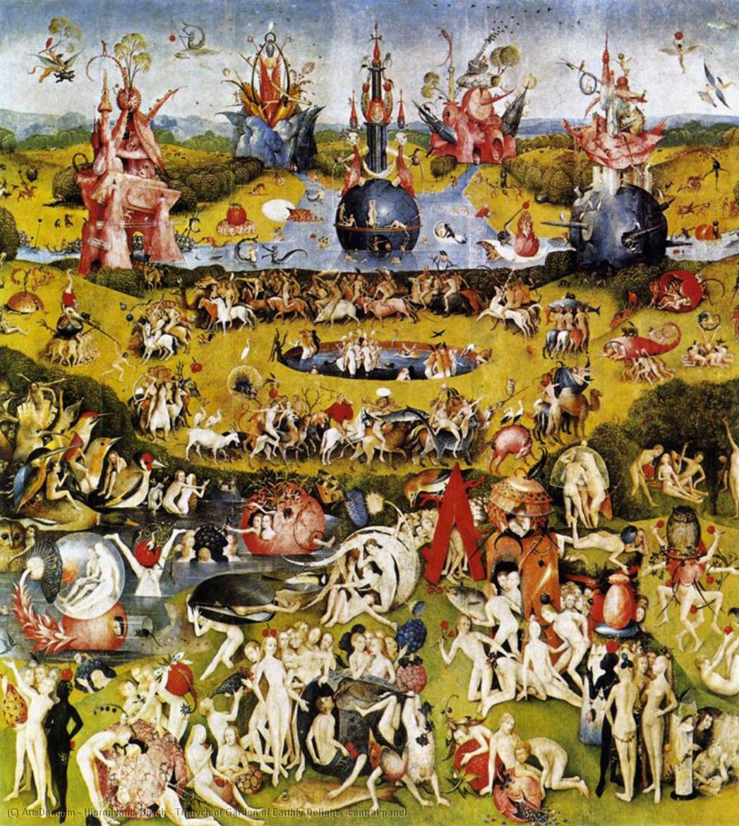 『地上快楽の庭』三連画（中央パネル） — ヨルハナムス・ボッシュ