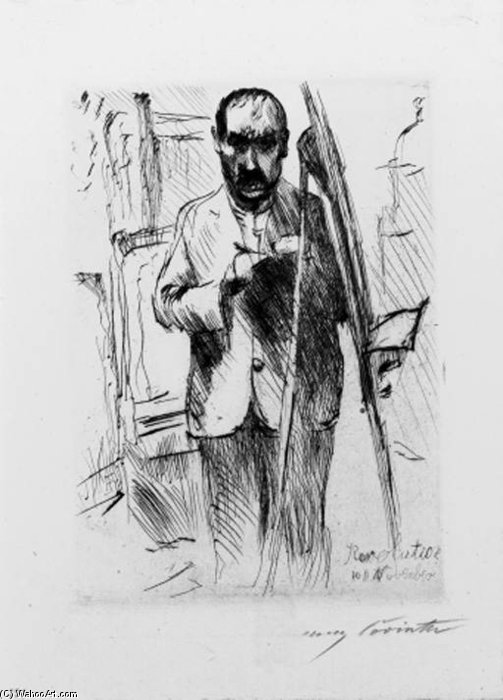Selbstbildnis An Der Staffelei One Plate From Die Familie — Lovis Corinth