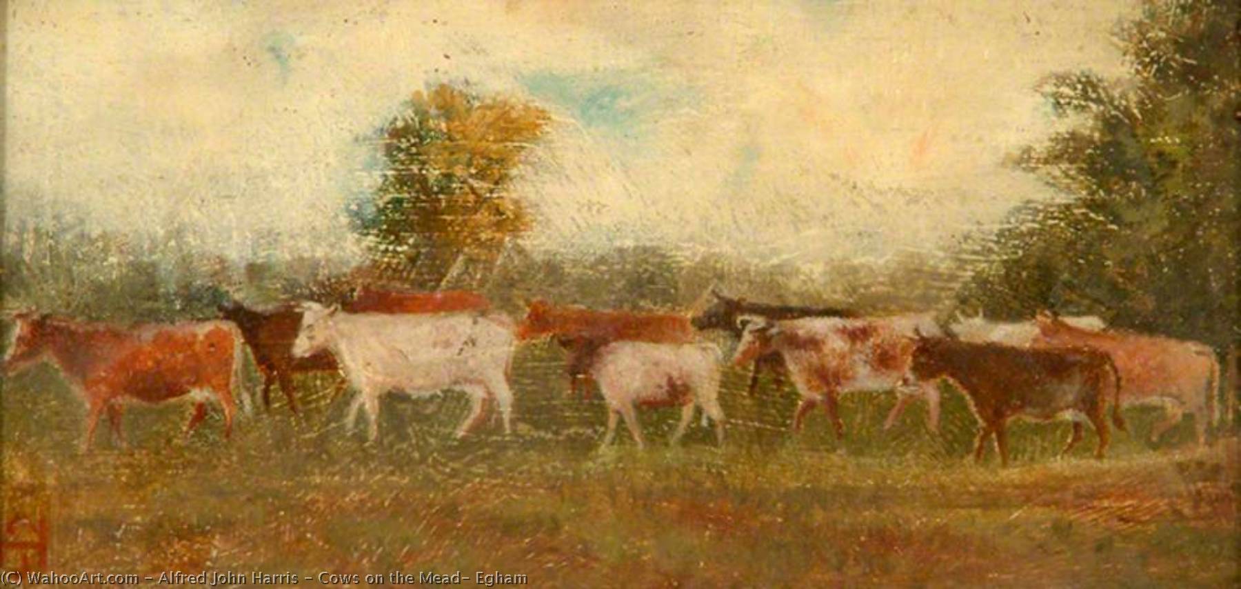 Cows On The Mead, Egham — Alfred John Harris