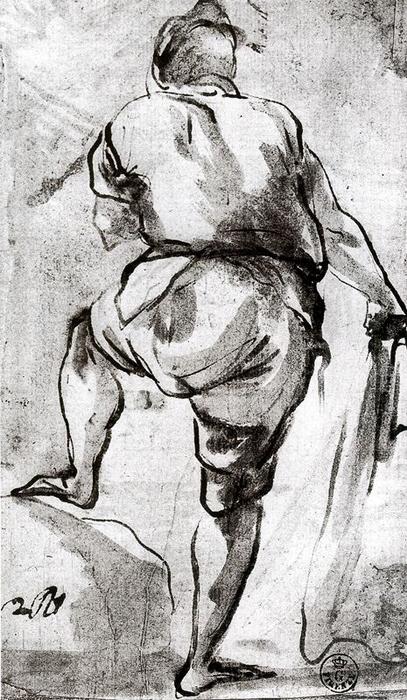 Figure Seen From Behind — Luca Giordano