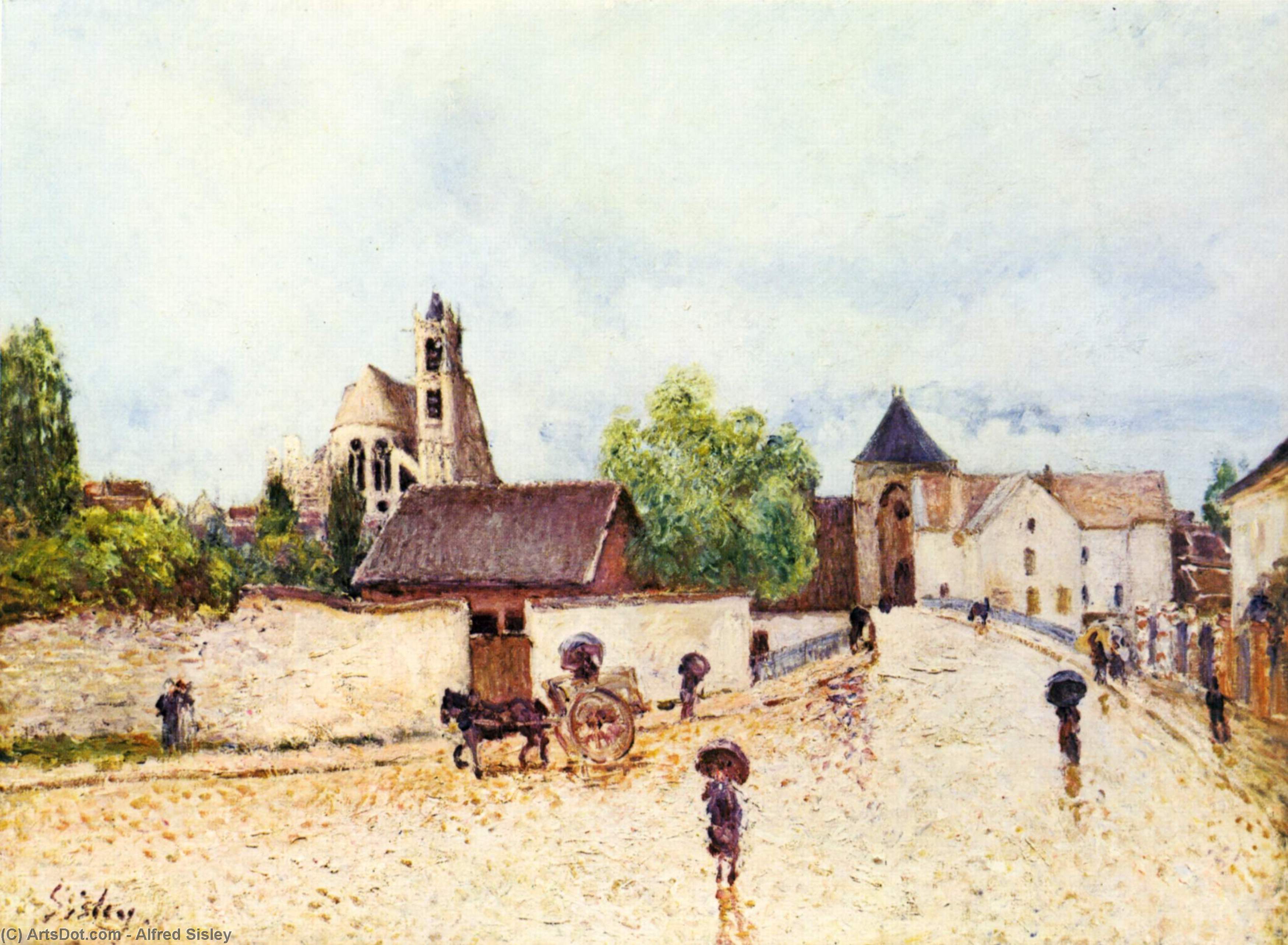 Loing At Moret In The Rain — Alfred Sisley