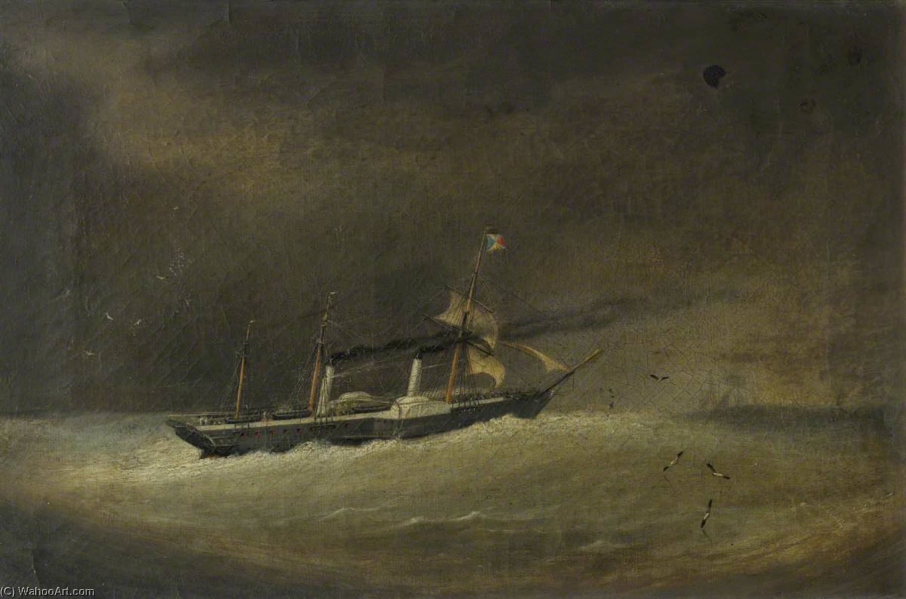 A P O Paddle Steamer Running Before A Gale — Robert Strickland Thomas