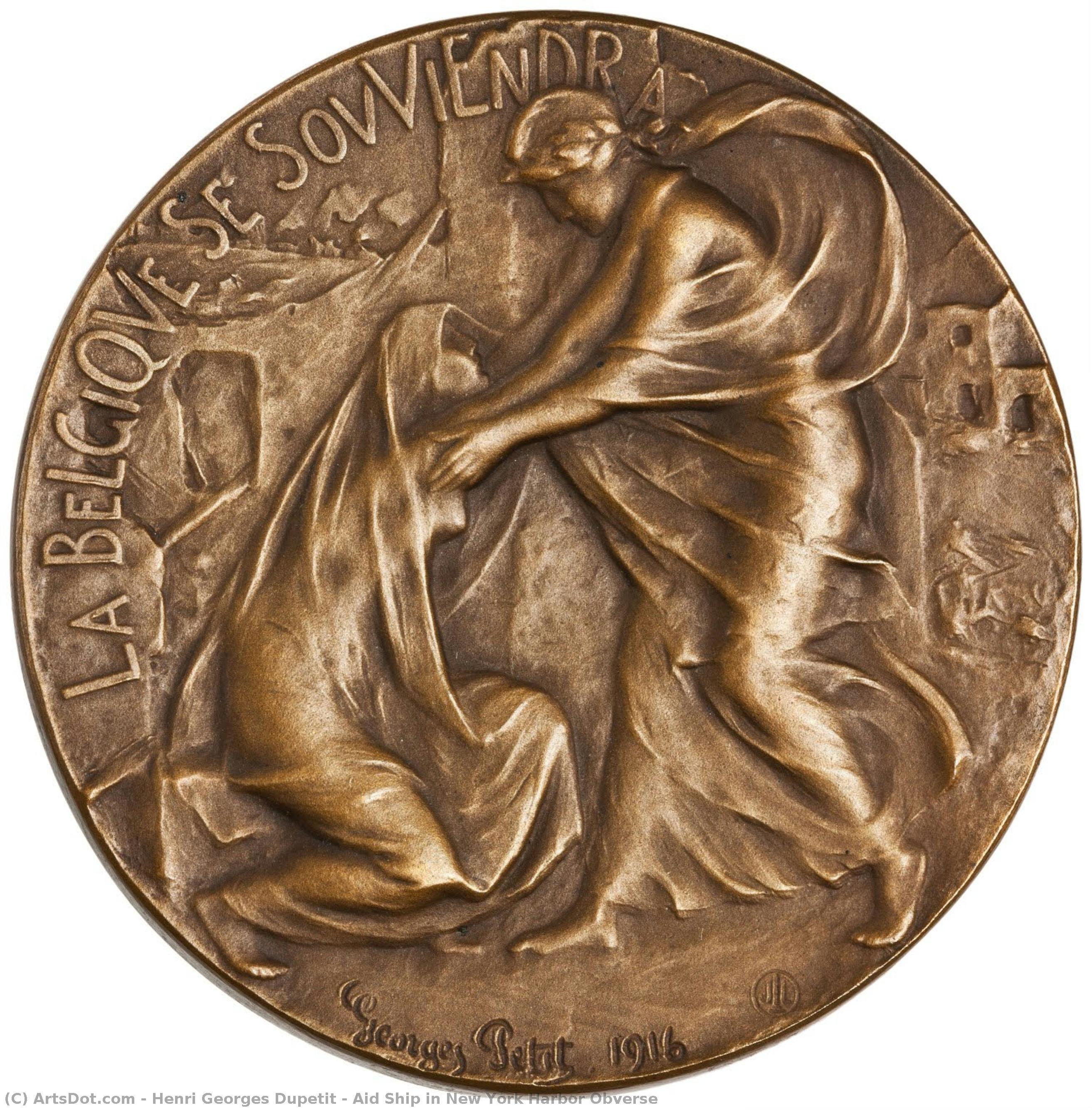 Aid Ship In New York Harbor Obverse — Henri Georges Dupetit