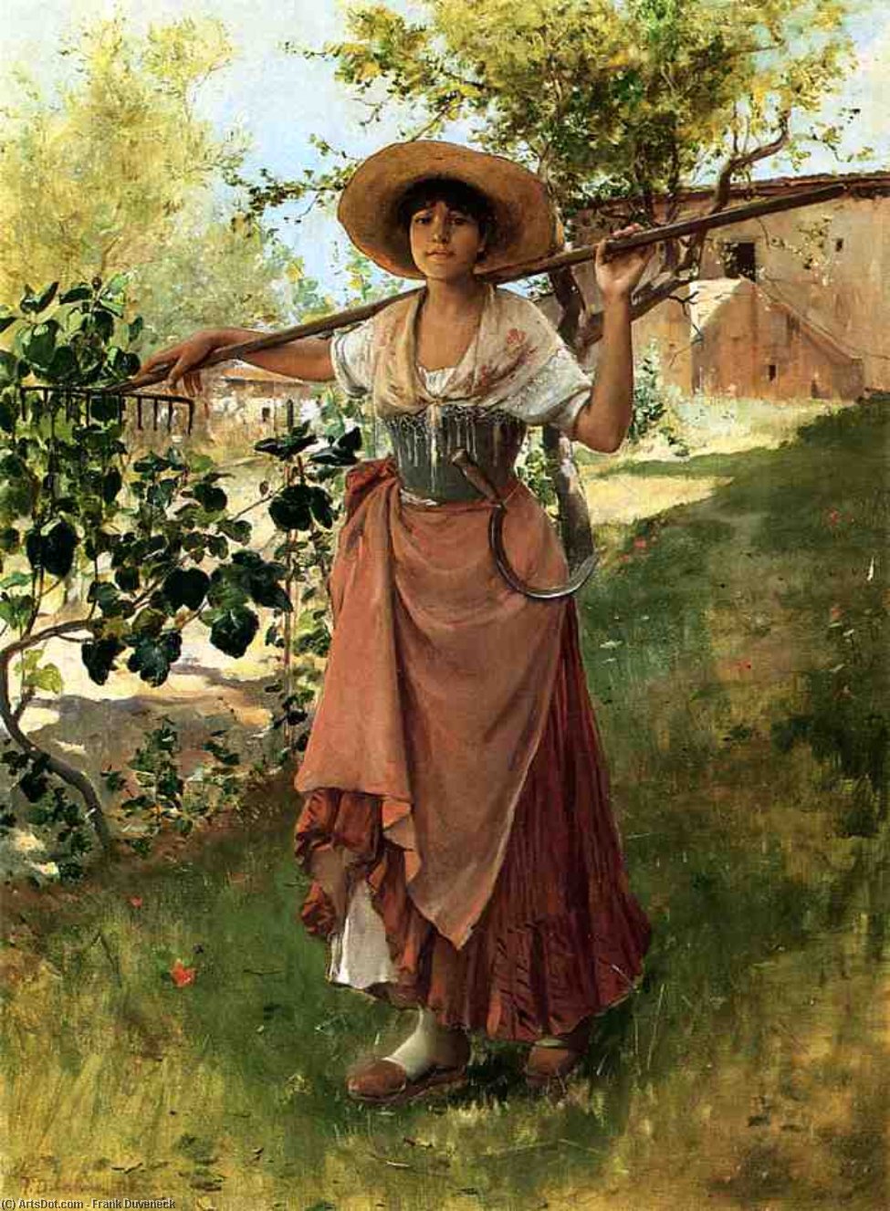 Italian Girl With Rake — Frank Duveneck