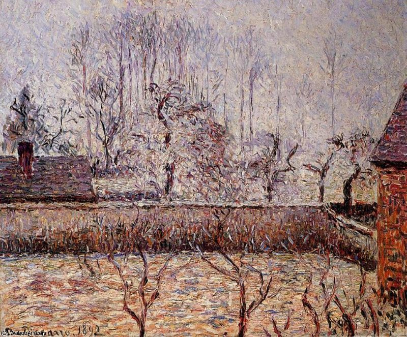 Landscape, Frost And Fog, Eragny. — Camille Pissarro
