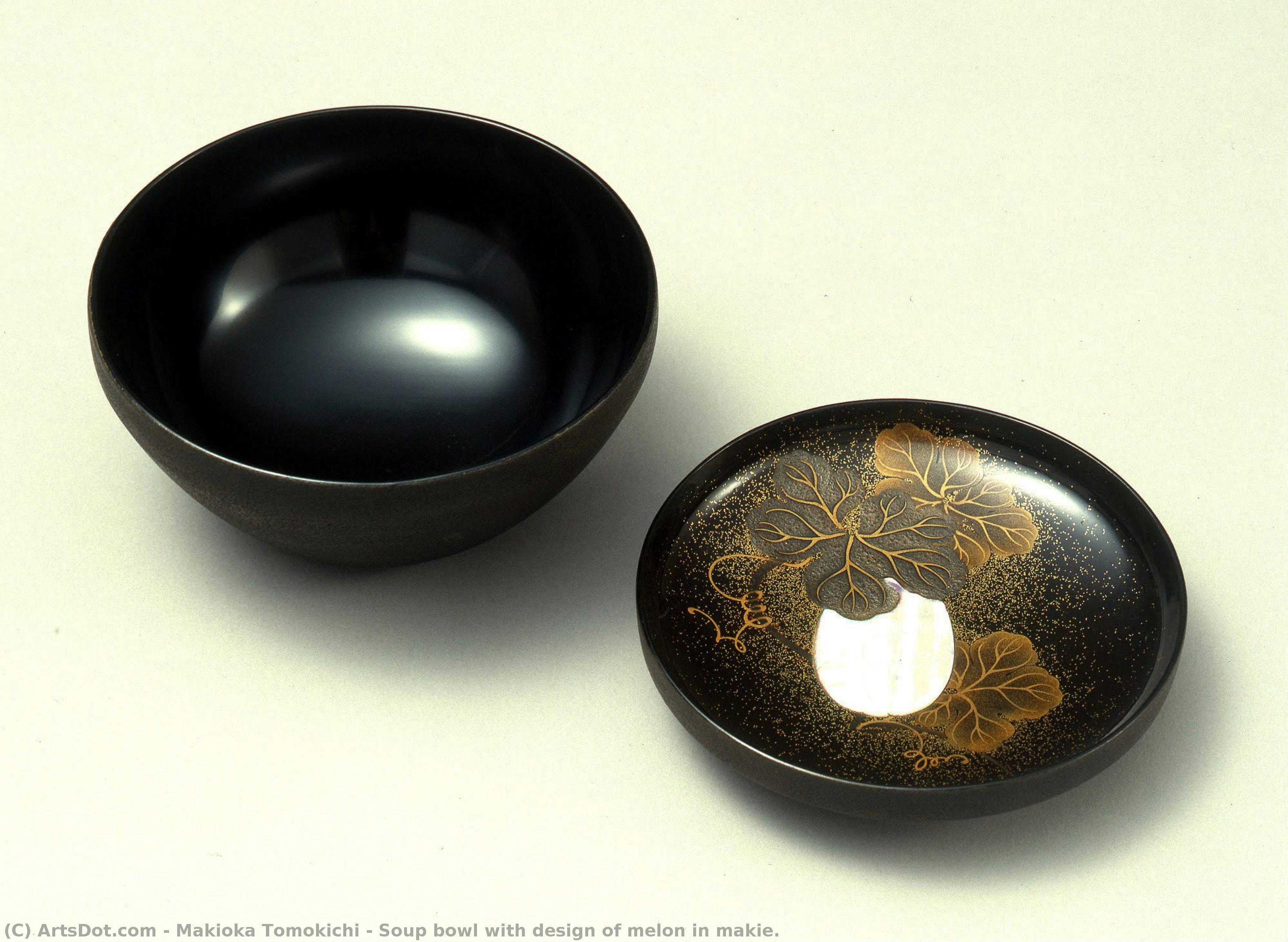 Soup Bowl With Design Of Melon In Makie. — Makioka Tomokichi