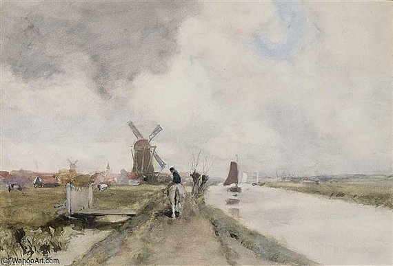 A View Of A Dutch Canal — Willem Maris