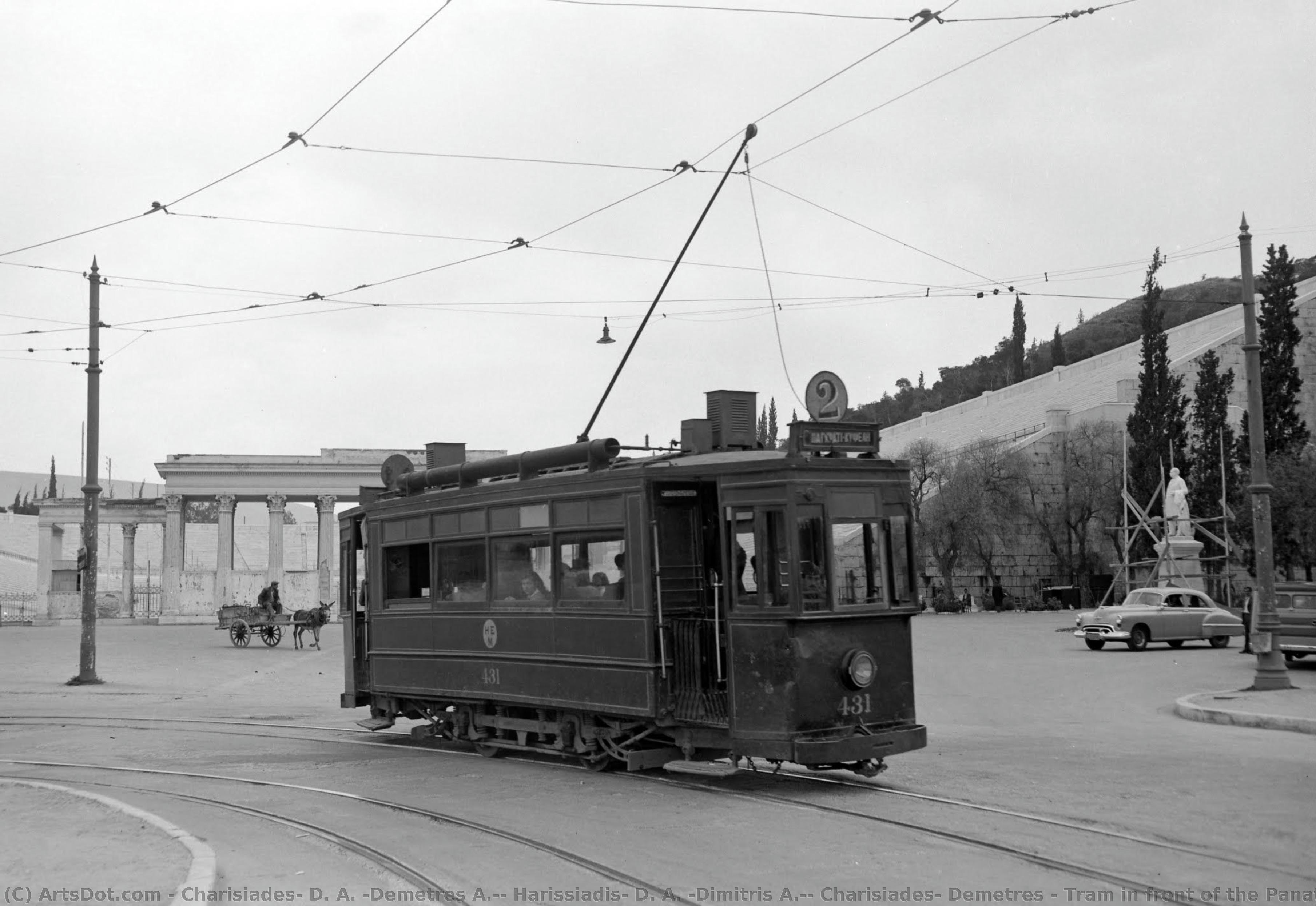 Tram In Front Of The Panathenaic Stadium — Charisiades, D. A. (demetres A.), Harissiadis, D. A. (dimitris A.), Charisiades, Demetres