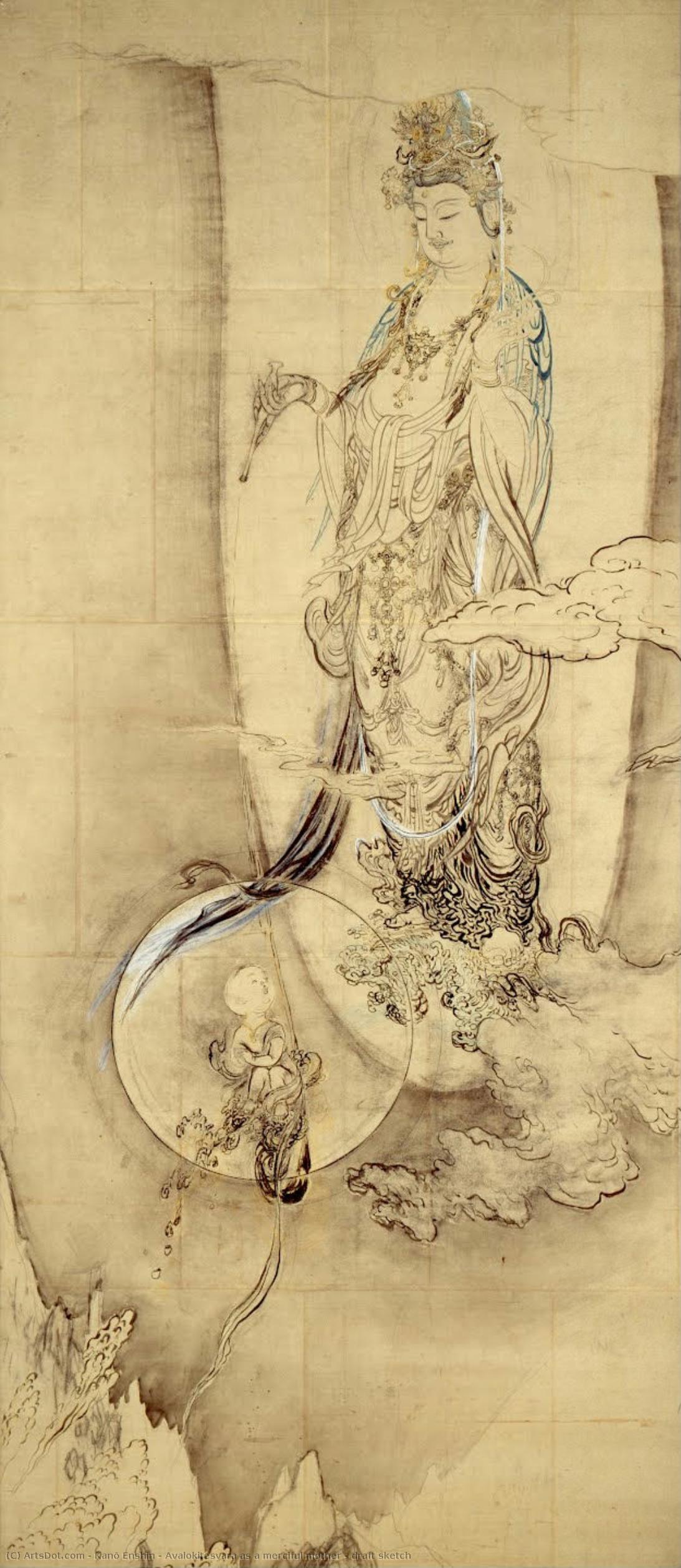 Avalokitesvara As A Merciful Mother / Draft Sketch — Kanō Hōgai