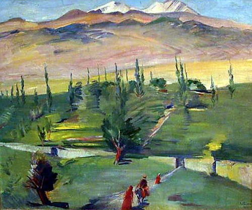 Landscape With A View Of Mount Ararat — Martiros Sarian