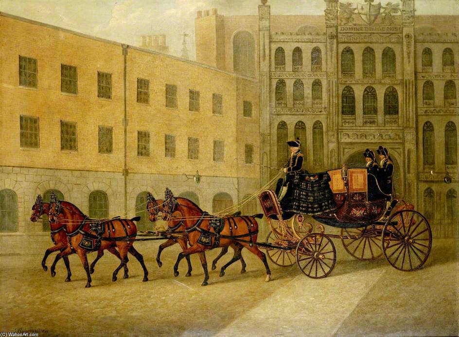 The Dress Chariot Of Sheriff Of The City Of London In The Courtyard Of The Guildhall, London — John Nost Sartorius