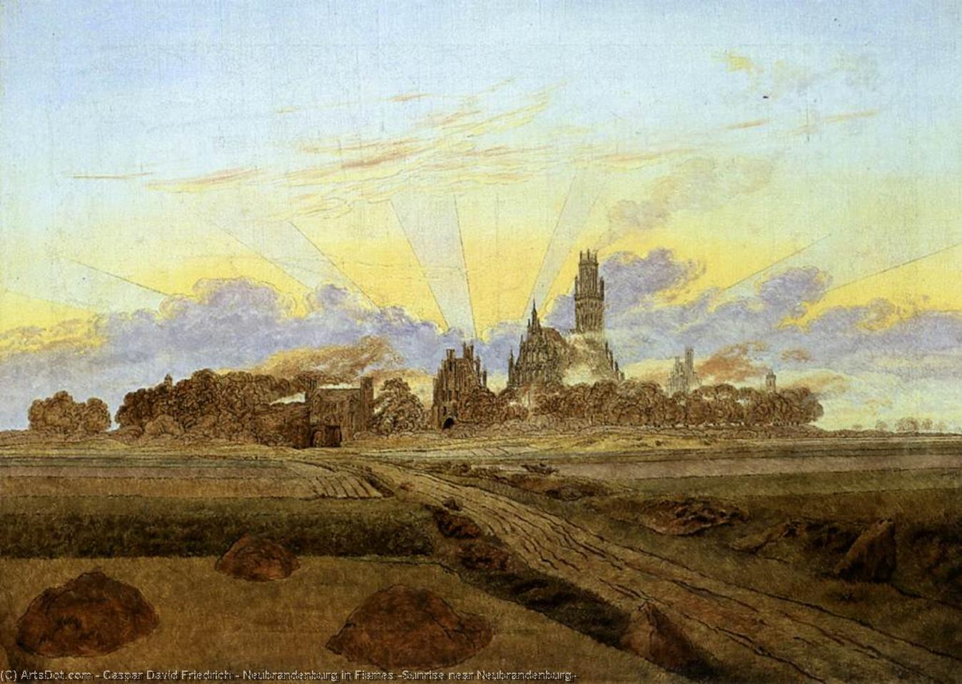 Nebranderburgo En Llamas (amanecer Cerca De Nebranderburgo) — Caspar David Friedrich