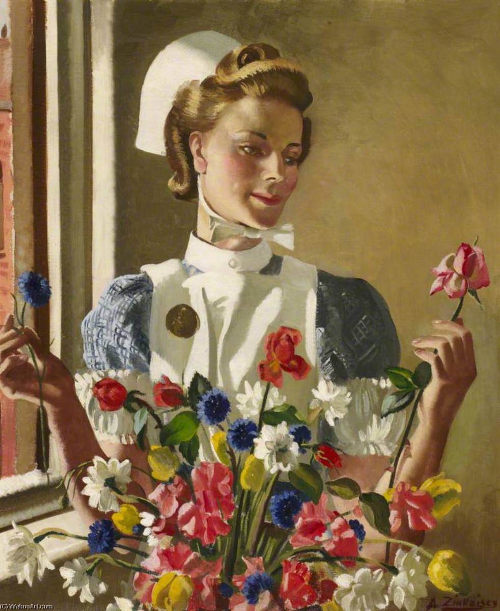 Sister And Flowers — Anna Katrina Zinkeisen