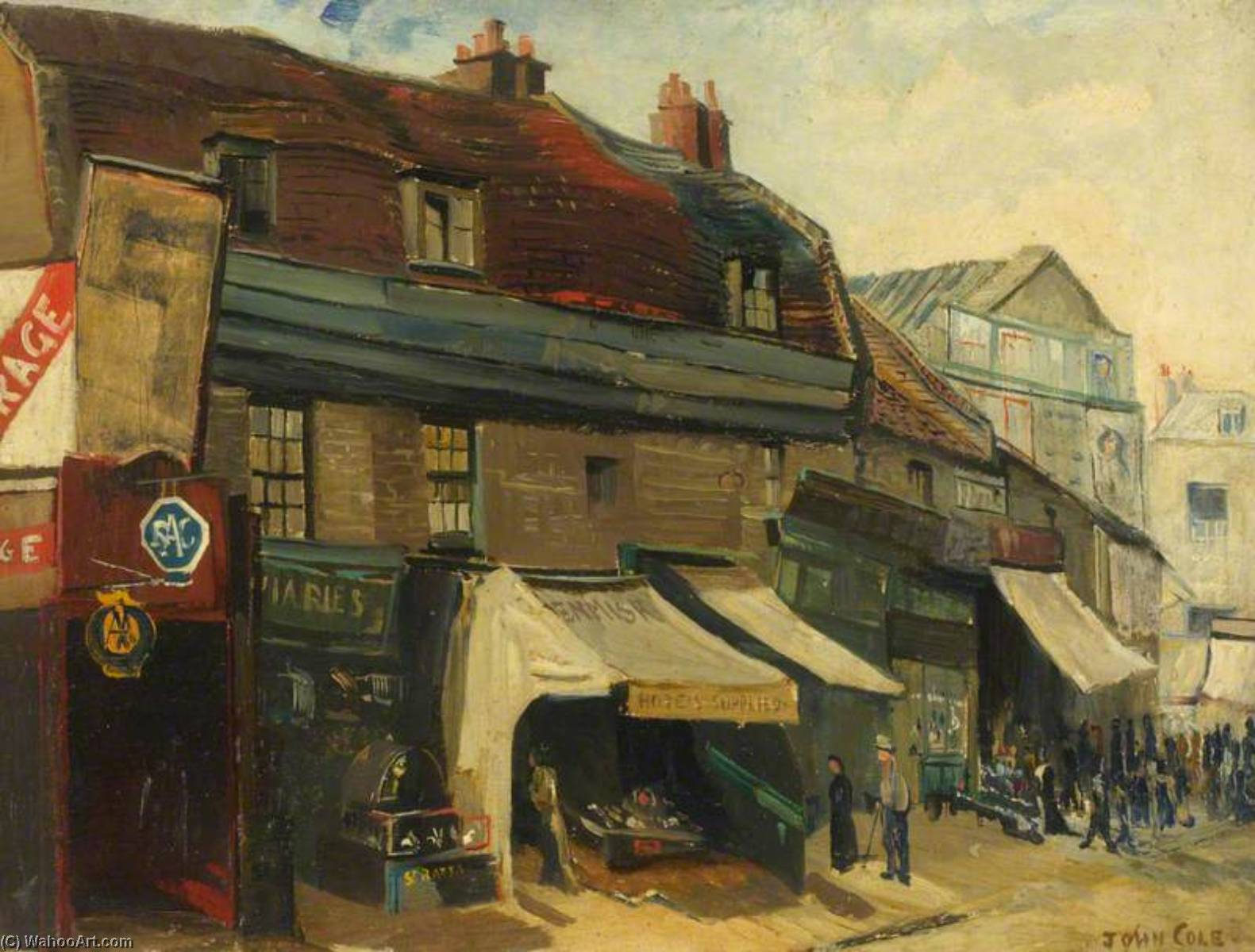 Little Shops At The Top Of Church Street, 1930 — John Vicat Cole