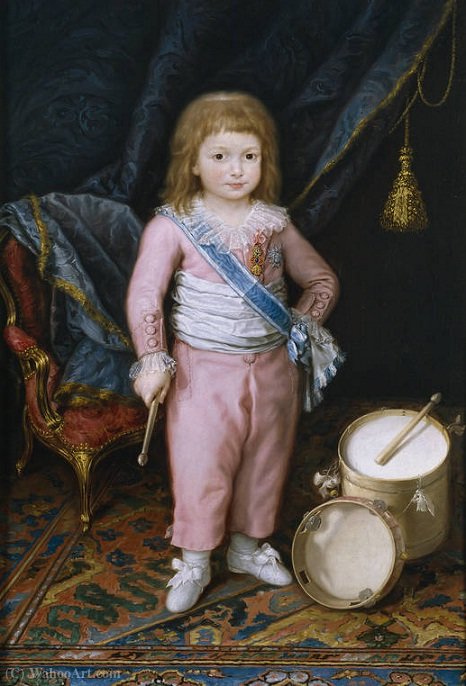An Infant With Drum And Tambourine — Antonio Carnicero Y Mancio