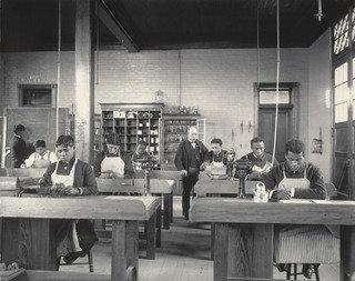 Class In Manual Training Bent Iron And Tin — Frances Benjamin Johnston