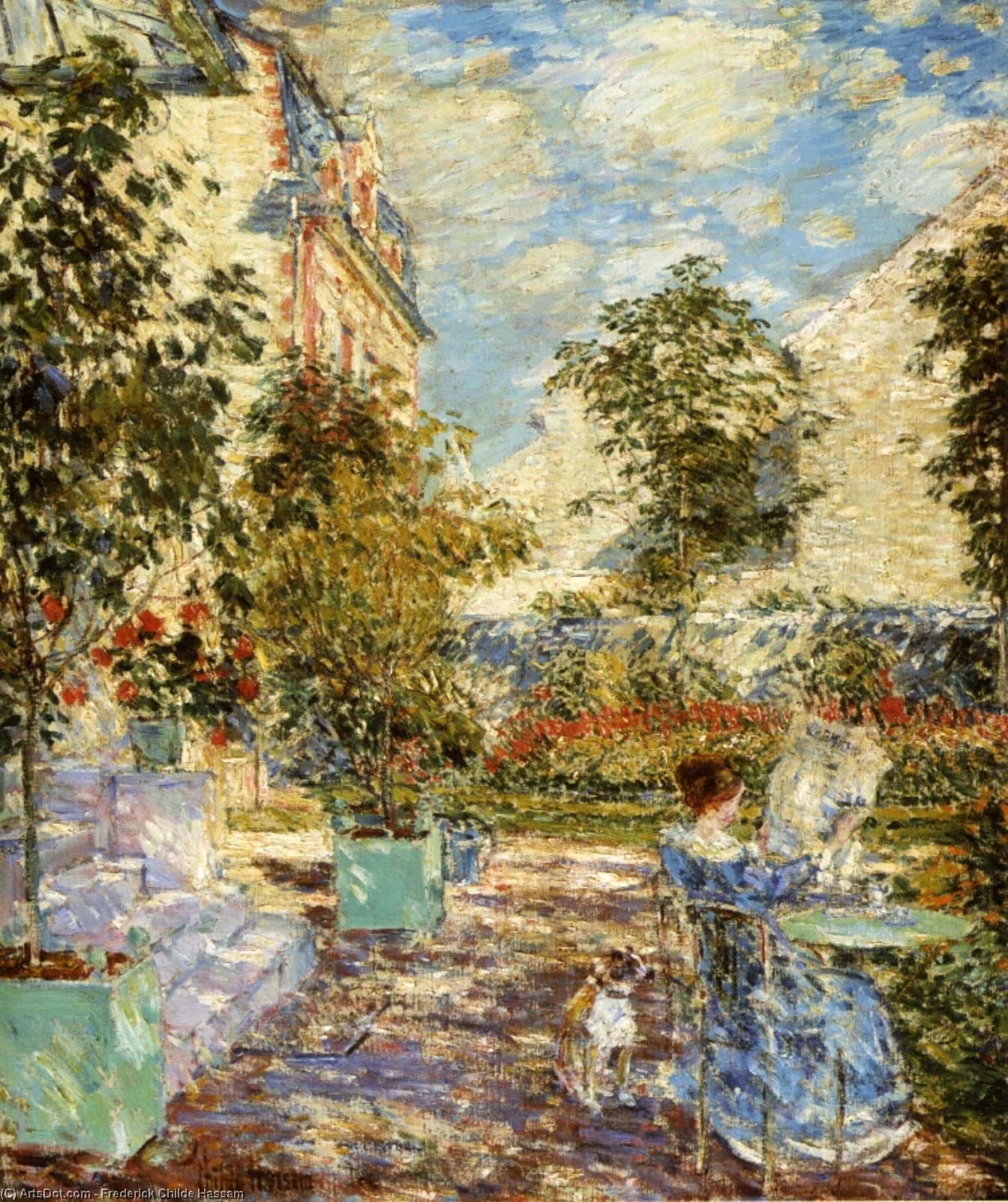 In A French Garden — Frederick Childe Hassam