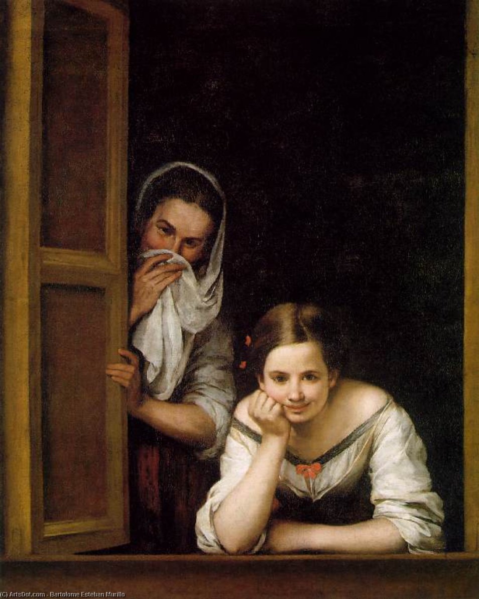 Two Women At A Window Ca Ng Washington — Bartolomé Esteban Murillo
