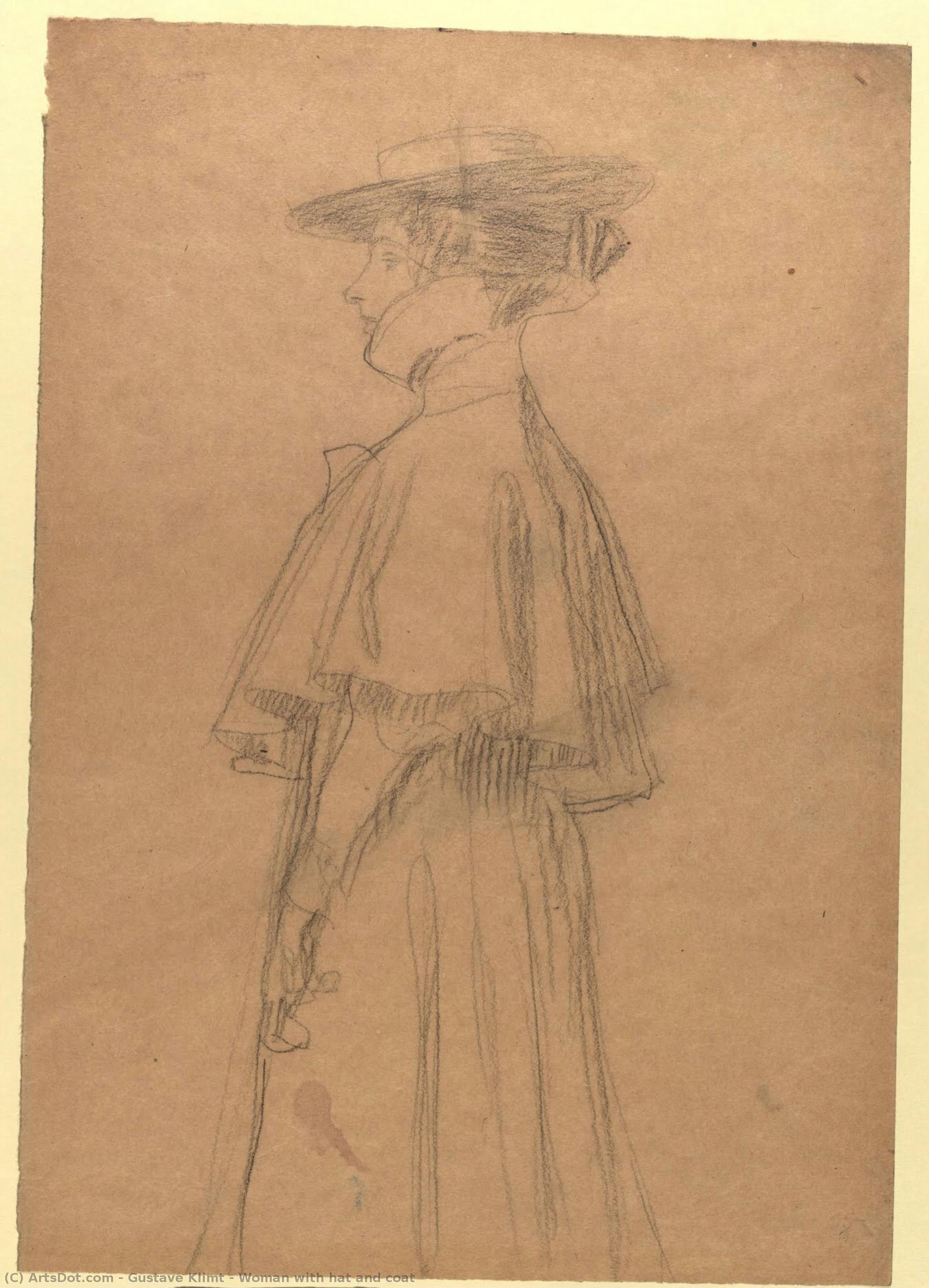 Woman With Hat And Coat — Gustav Klimt