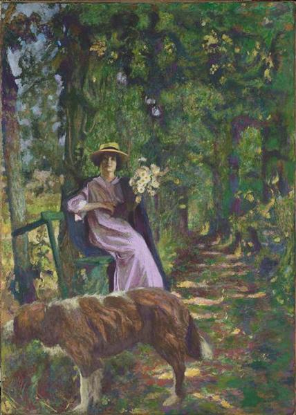 L'allée, Dit Aussi Sous Bois À La Dame Au Chien — Jean-édouard Vuillard
