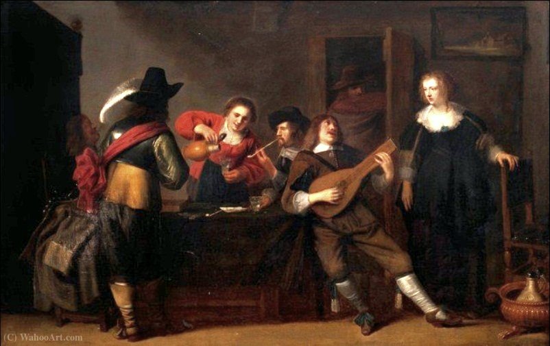 At The Inn (companions At A Table) — Christoffel Jacobsz Van Der Laemen