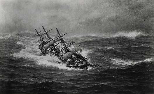 Off Soundings (ship Winona Scudding In A Gale), (painting) — William Edward Norton