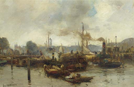 Harbour Activities, Rotterdam — August Willem Van Voorden