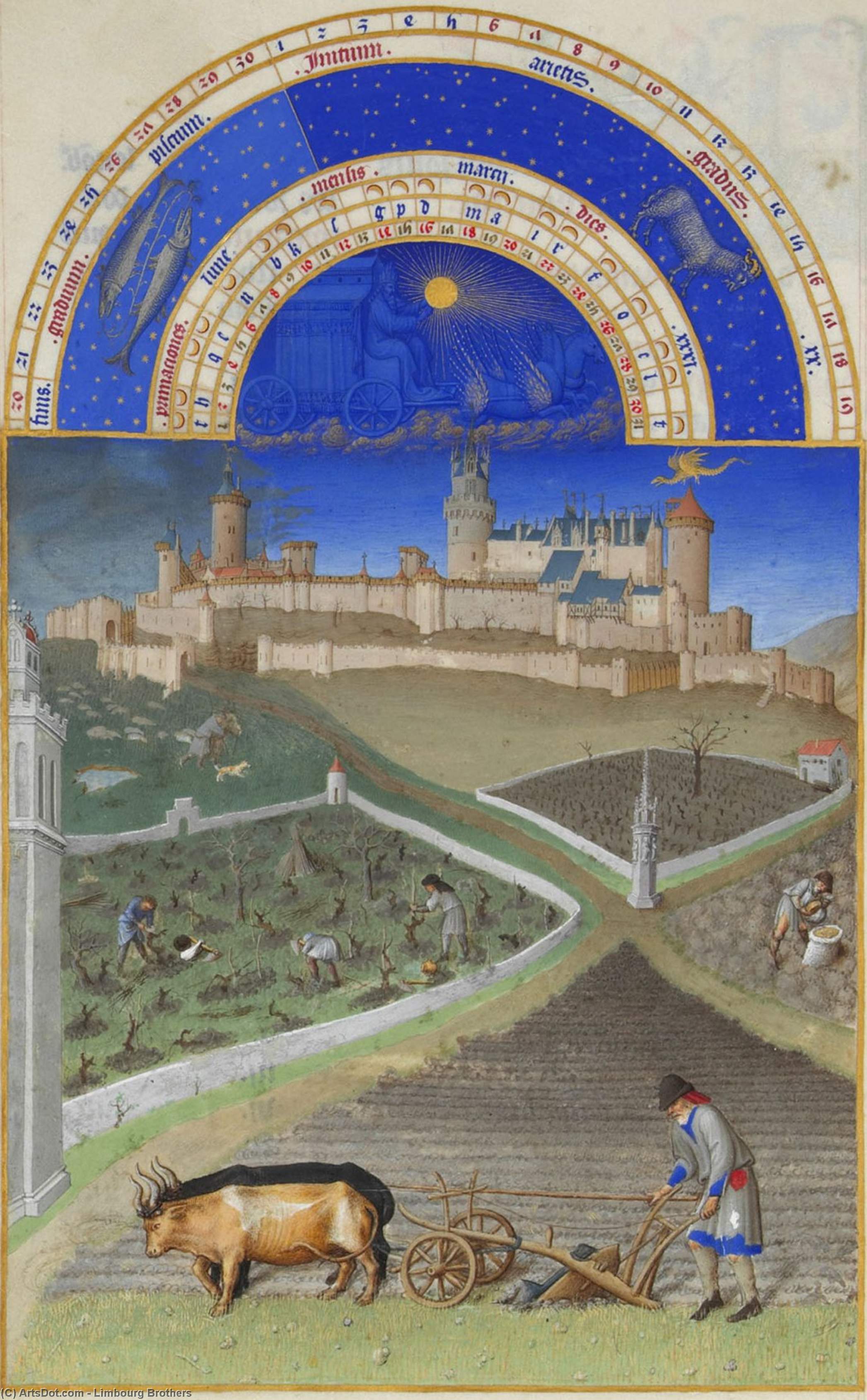 March: Peasants At Work On A Feudal Estate — Limburgische Brüder