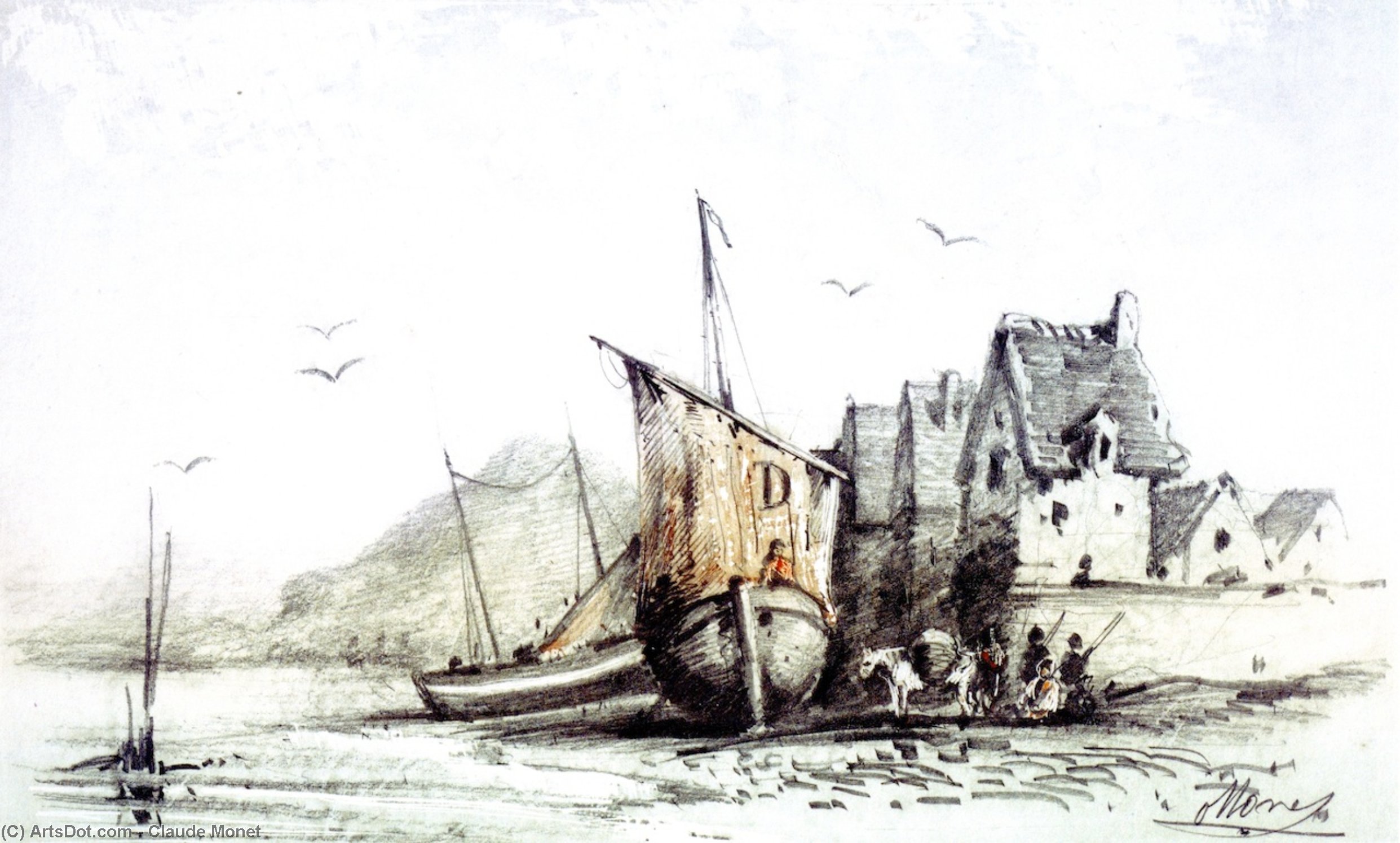 The Old Le Pollet'' Quarter Of Dieppe'' — Клод Моне