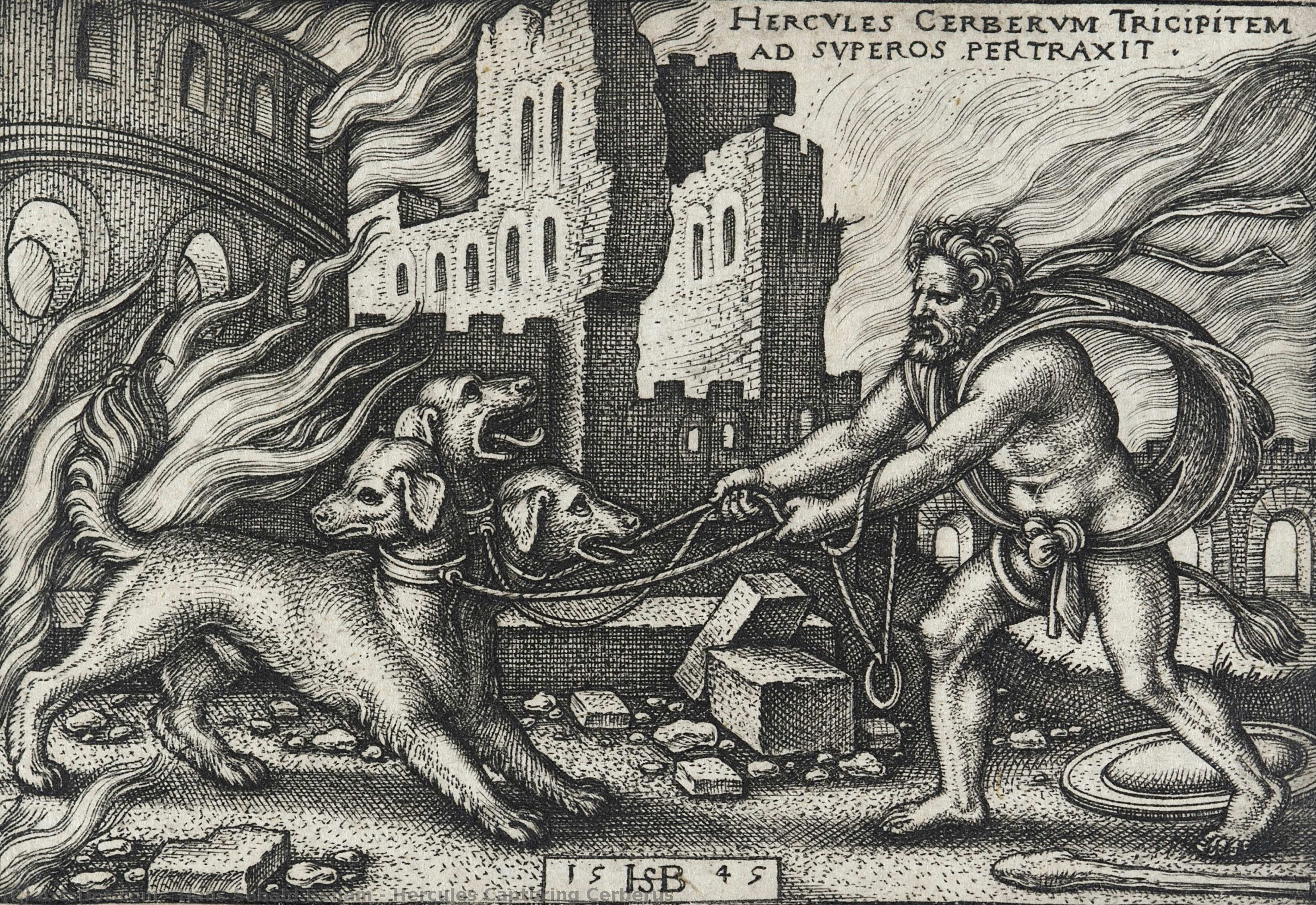 Hercules Capturing Cerberus — Hans Sebald Beham