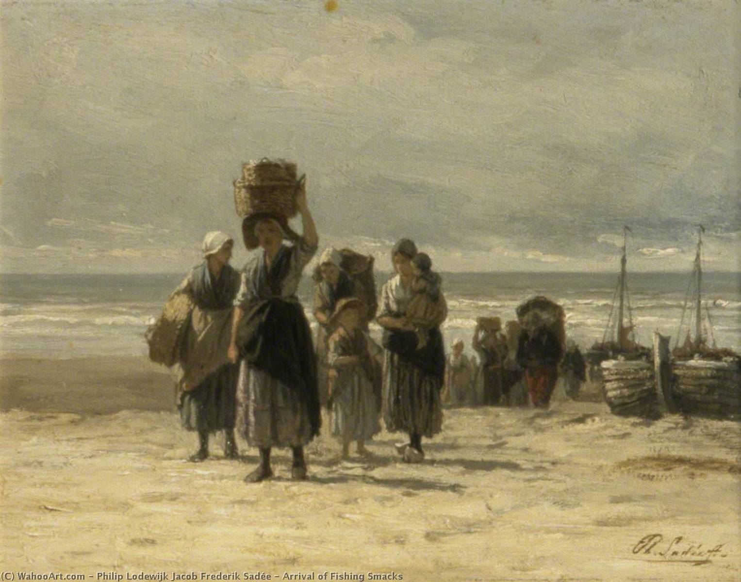 Arrival Of Fishing Smacks — Philip Lodewijk Jacob Frederik Sadée