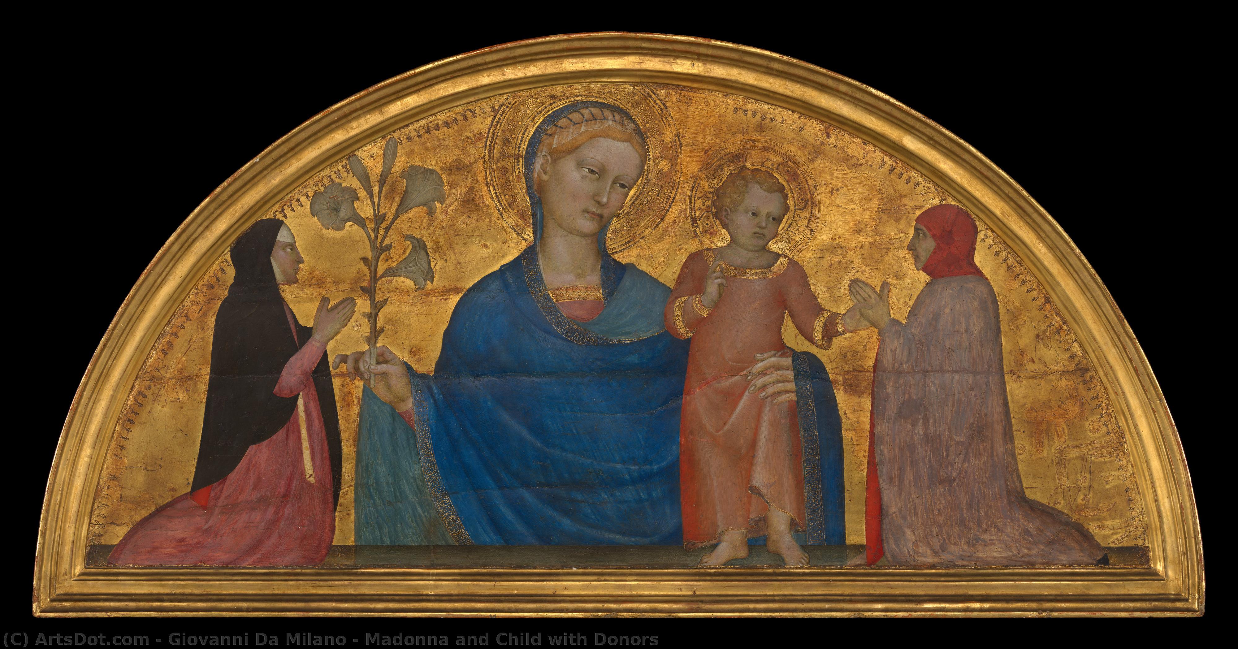 Madonna And Child With Donors — Đovani Da Milano