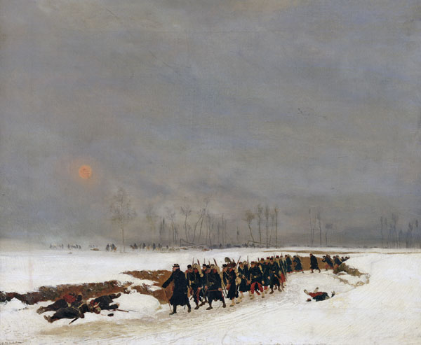 The War - An Infantry Column On Their Way To A Raid — Édouard Detaille (jean-baptiste Édouard Detaille)