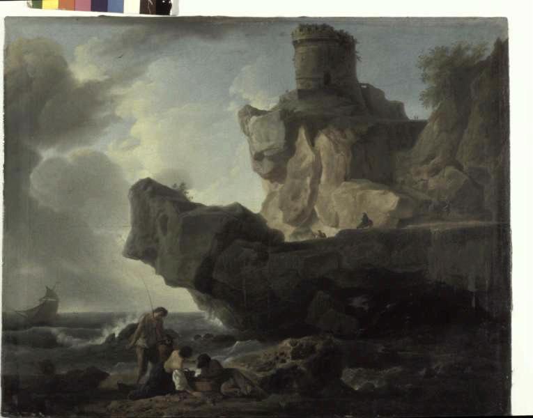 Marine Dit Aussi Les Pêcheurs Des Monts Pyrénées Soirée — Claude-joseph Vernet