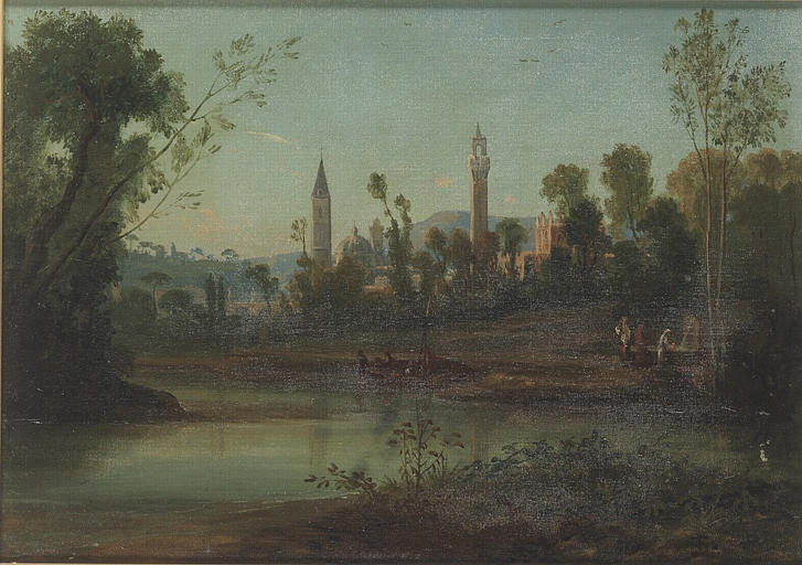 Rivière Dans Un Paysage D'orient — Théodore Ravanat