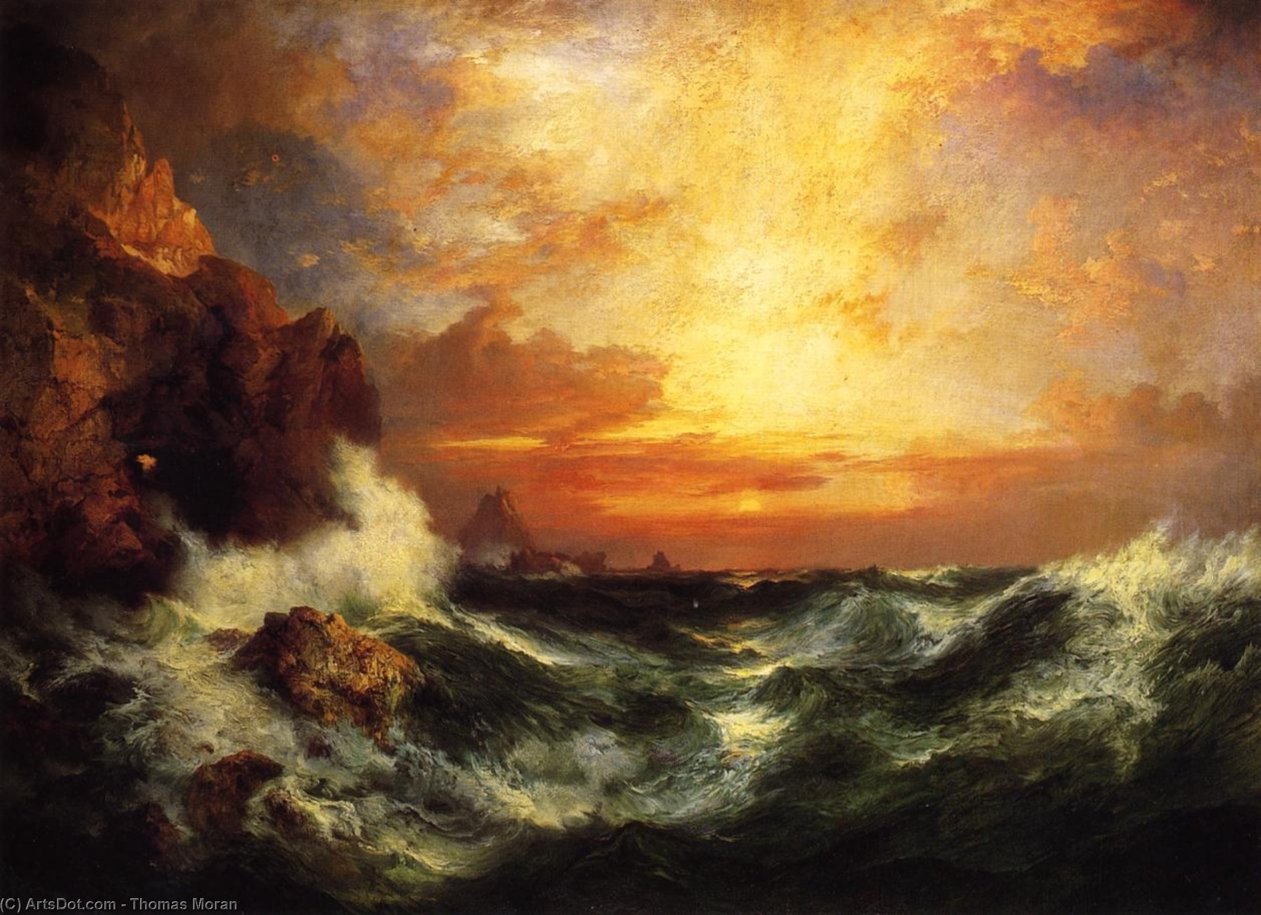 Sunset Near Land's End, Cornwall, England — Thomas Moran