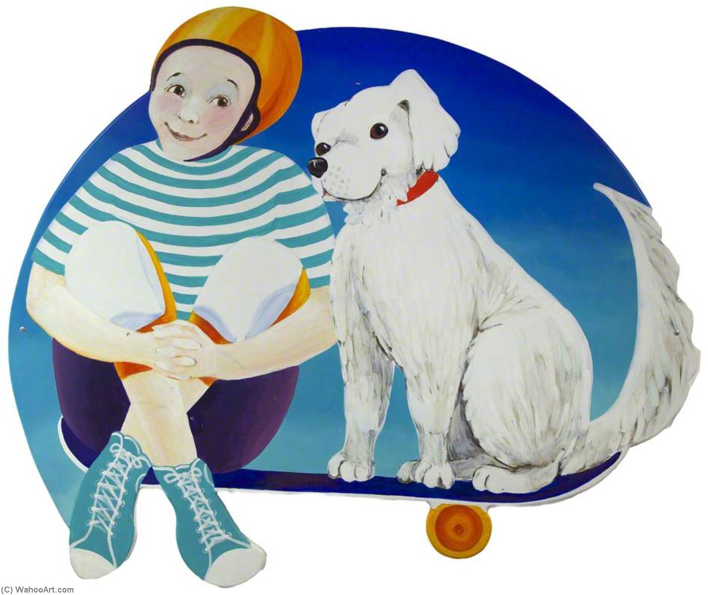 Boy And Dog On A Skateboard — Meg Surrey