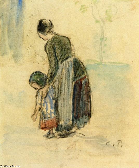 Peasant And Child — Camille Pissarro