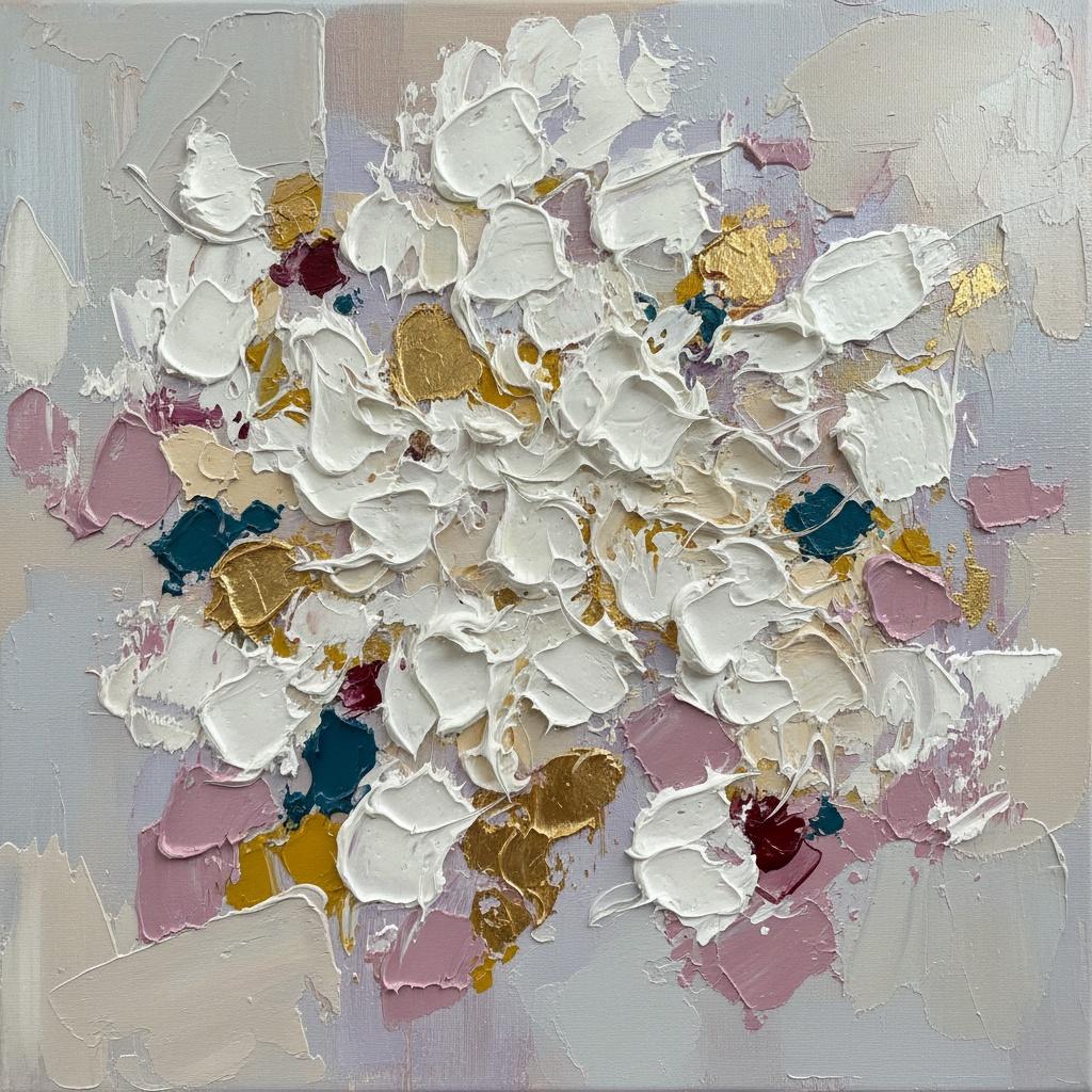 Radiant Centrifugal Burst Of Gilded Impasto And Ethereal Rose Textures — David Moreau