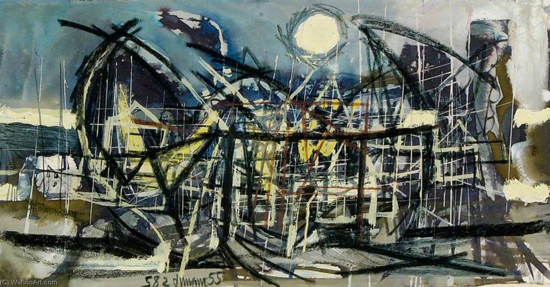 Urban Landscape And Moon — Roy Turner Durrant