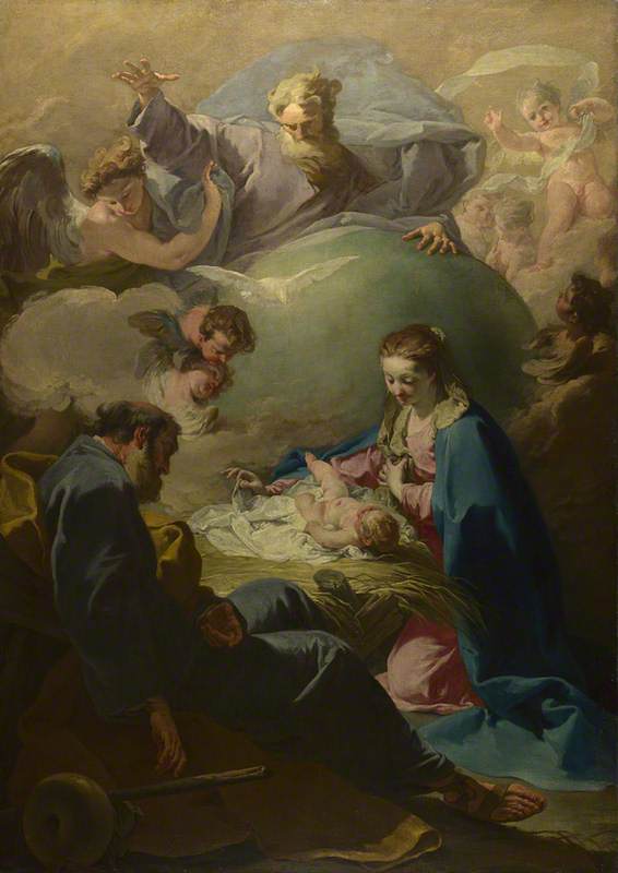 The Nativity With God The Father And The Holy Ghost — Giovanni Battista Pittoni The Younger