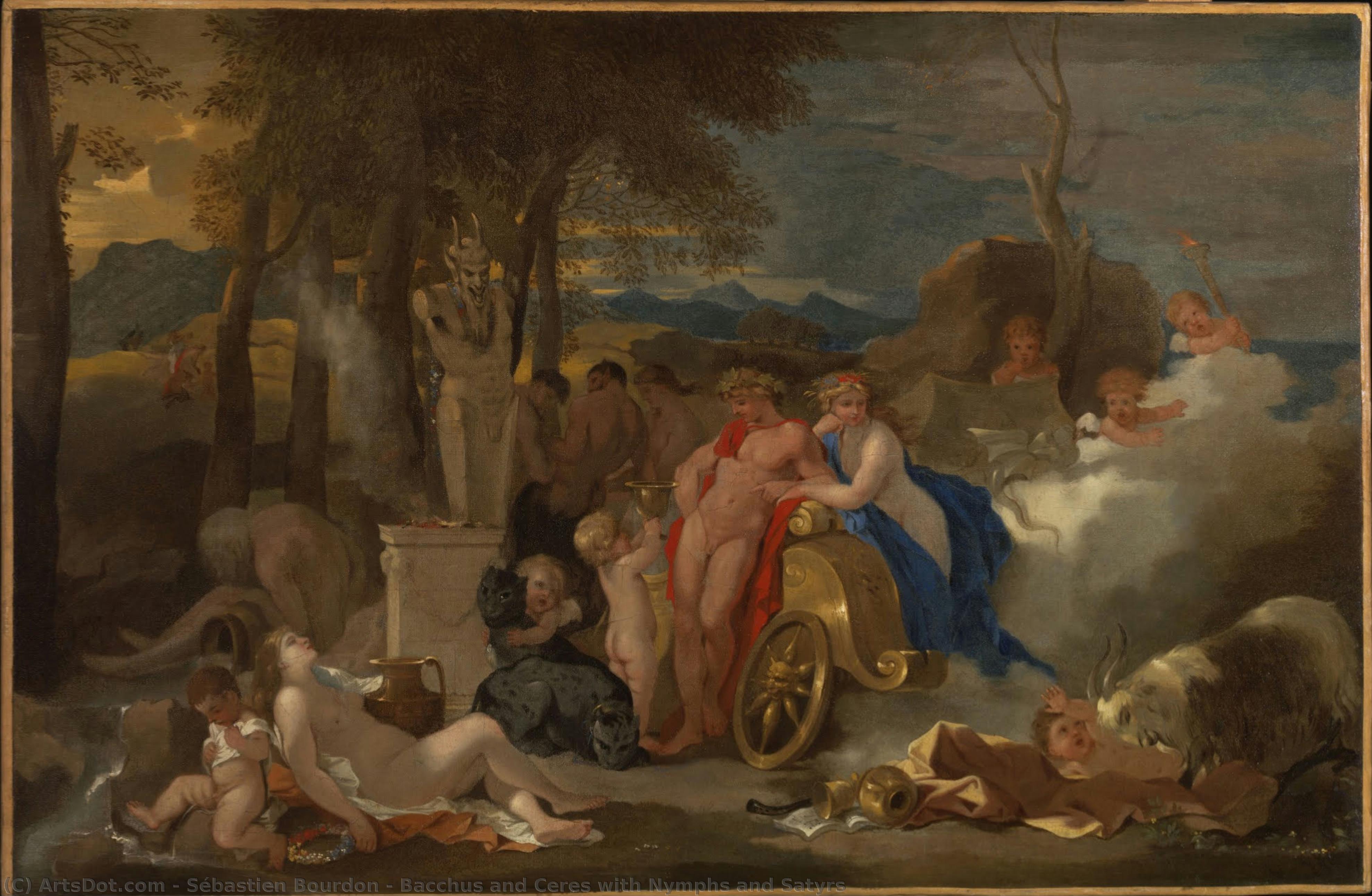 Bacchus And Ceres With Nymphs And Satyrs — Sébastien Bourdon