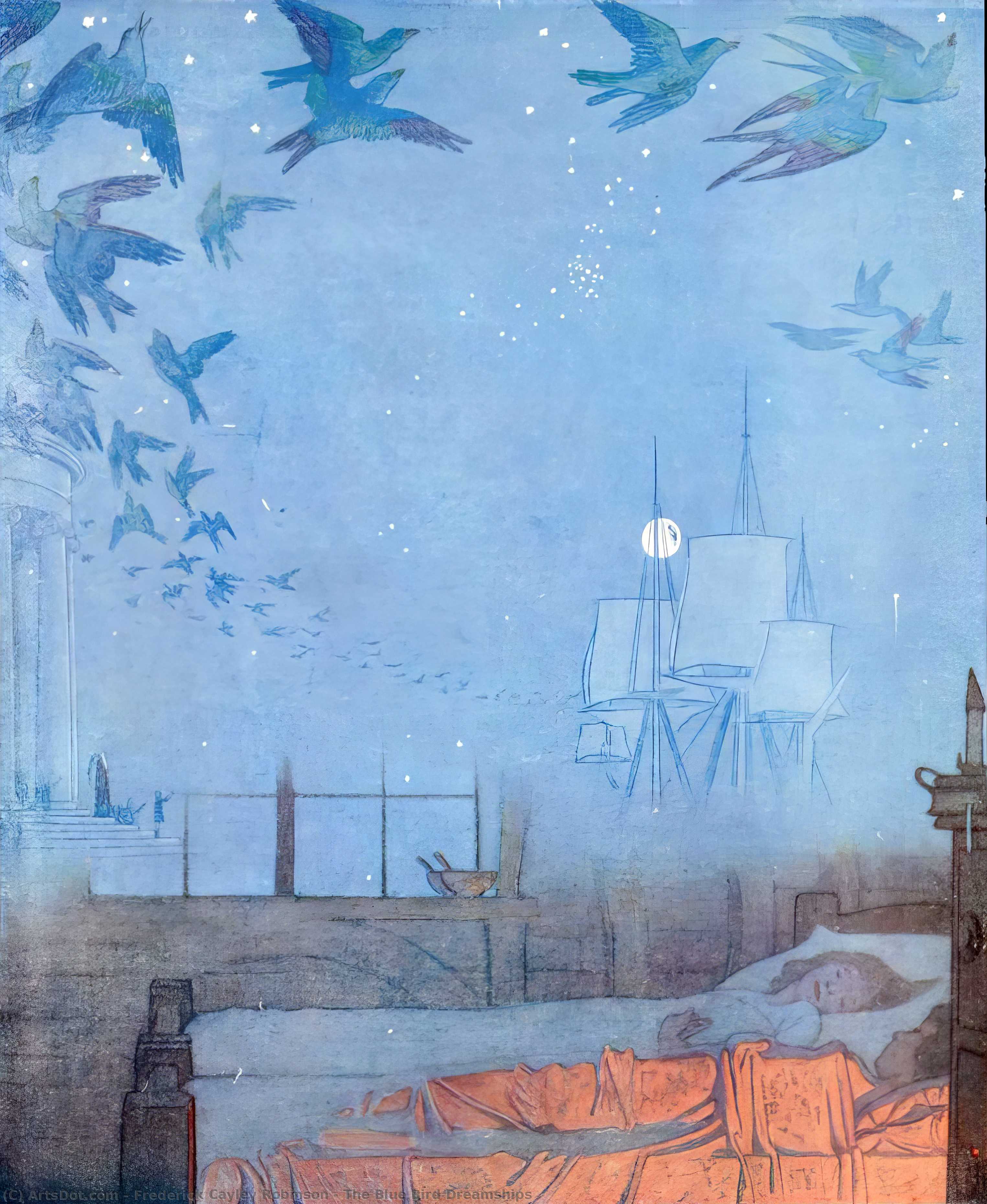 The Blue Bird Dreamships — Frederick Cayley Robinson